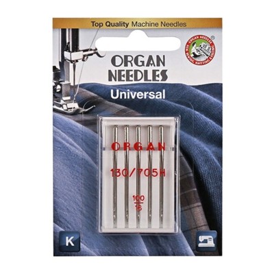 Иглы для БШМ ORGAN BL 130/705H Универсальные №100 (уп.5шт) (0)